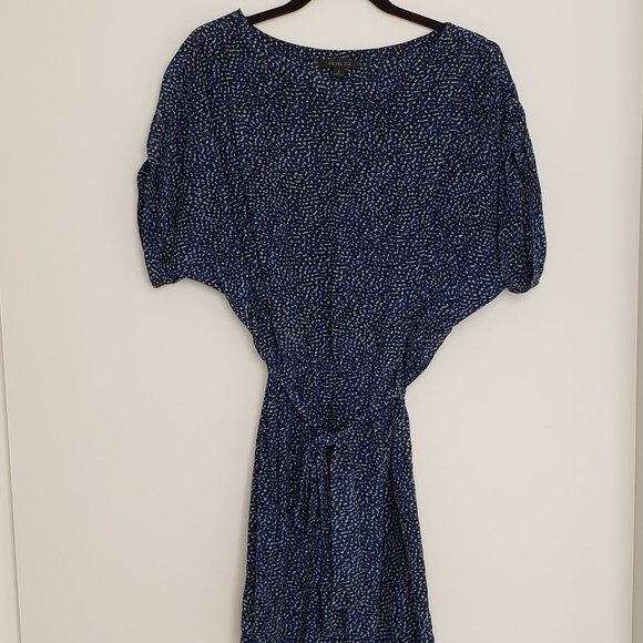 100% silk blue leopard-print Rachel Zoe dress - Picture 4 of 7